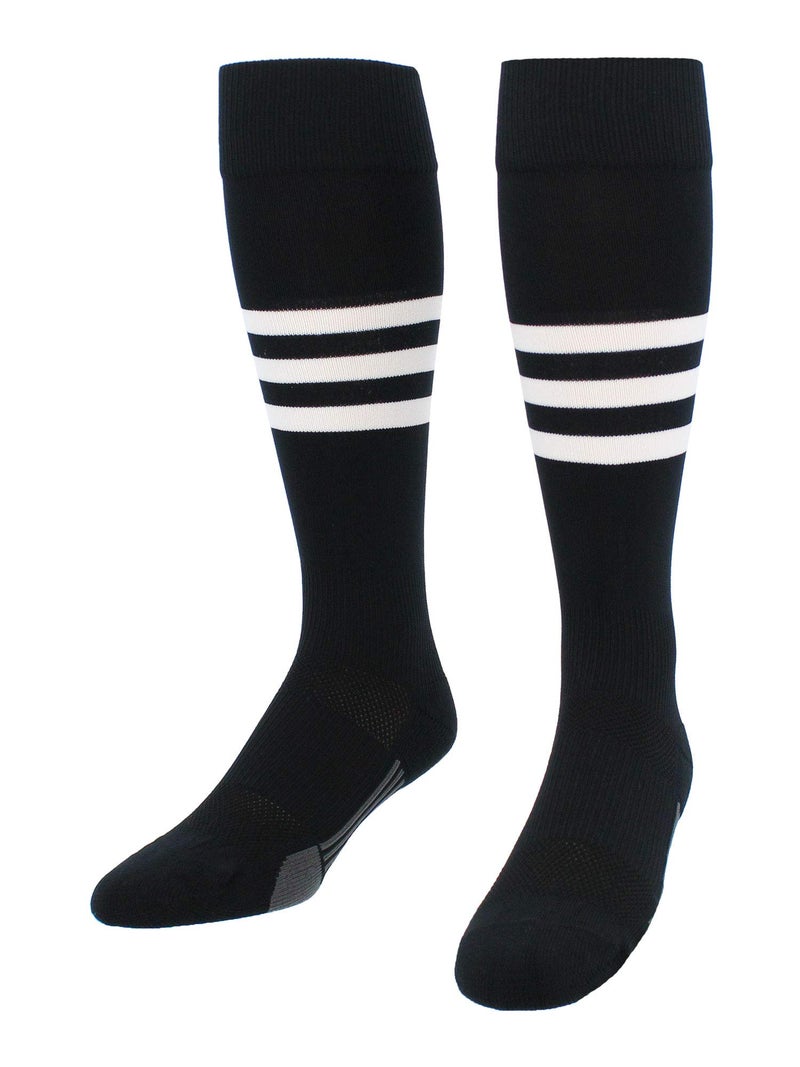 TCK Performance Baseball/Softball Socks (Black/White, Small) - Image 2